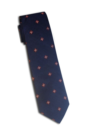 Navy with White/Red Malta Cross Collection Tie