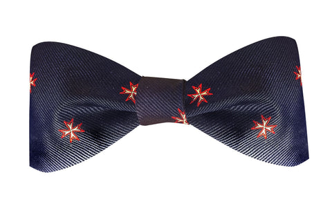 Navy with White/Red Malta Cross Collection Bow Tie
