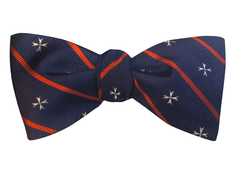 Navy with Red Stripe Collection Bow Tie