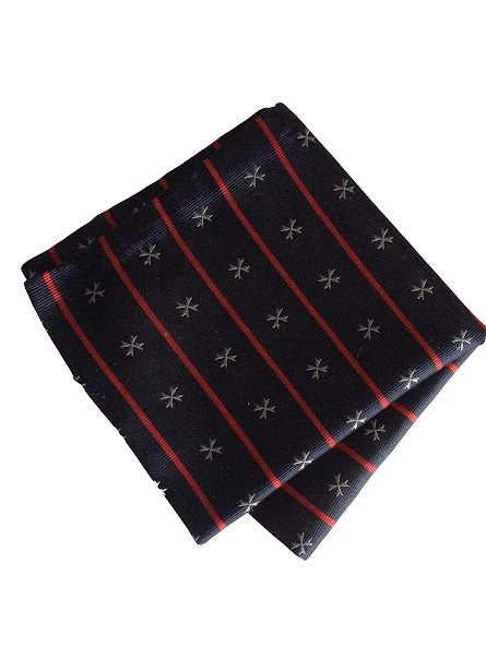 Navy with Red Stripe Collection Pocket Square