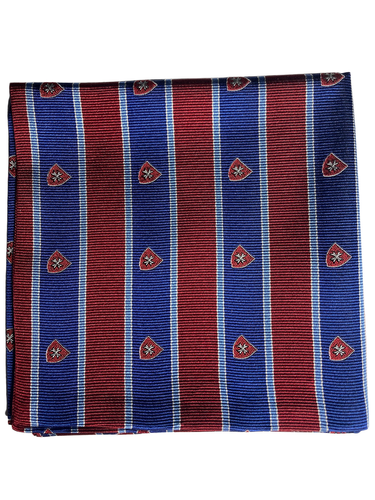 Red/Blue Stripe Collection Pocket Square